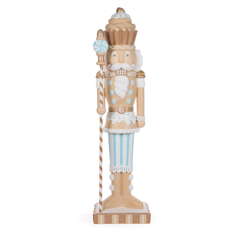 124.5 CM LED BLUE GINGERBREAD SOLDIER WITH STAFF