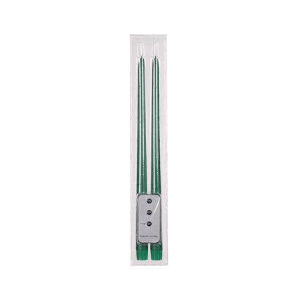 SET/2 GREEN LED TAPER CANDLE