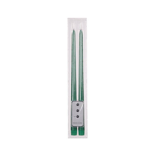 SET/2 GREEN LED TAPER CANDLE