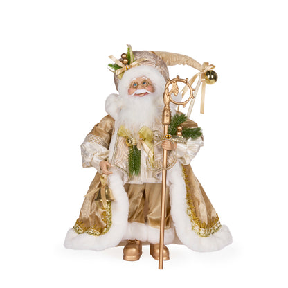 50 CM CHAMPAGNE FABRIC SANTA