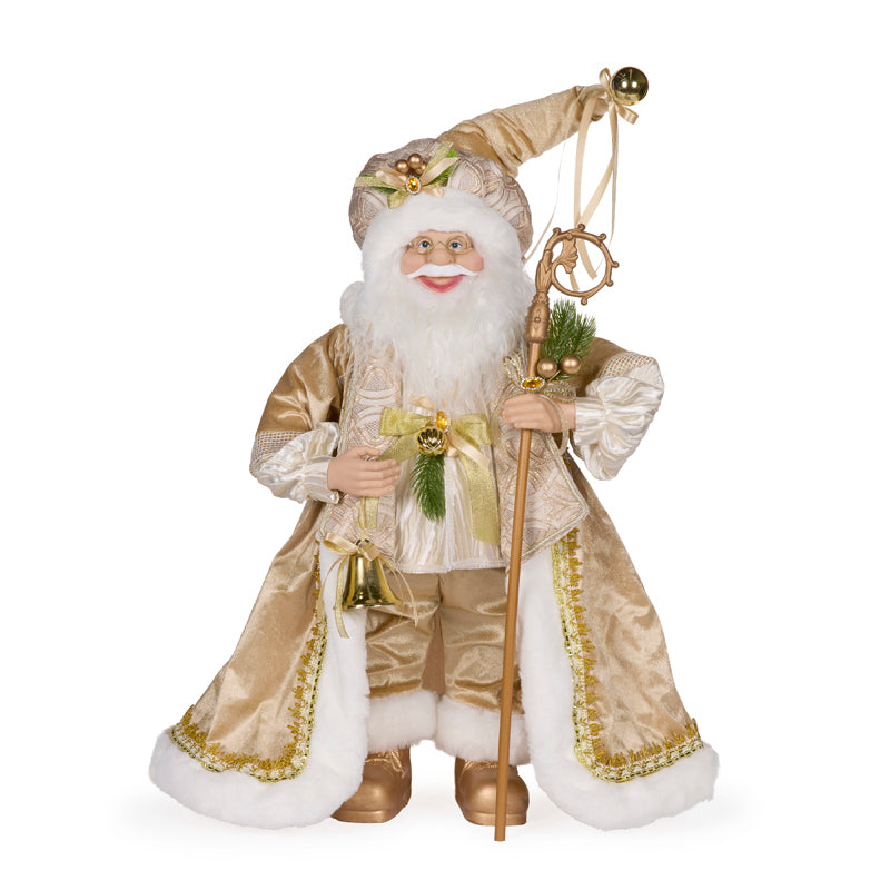 65 CM CHAMPAGNE FABRIC SANTA