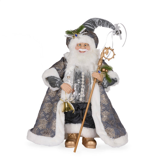 65 CM BLUE FABRIC SANTA
