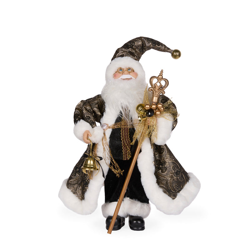 50 CM BLACK FABRIC SANTA