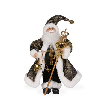 50 CM BLACK FABRIC SANTA