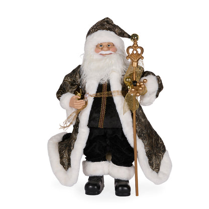 65 CM BLACK FABRIC SANTA