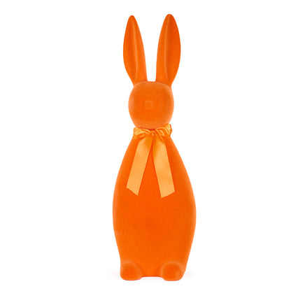 130 CM DELUXE FLOCKED RABBIT WITH BOW ORANGE