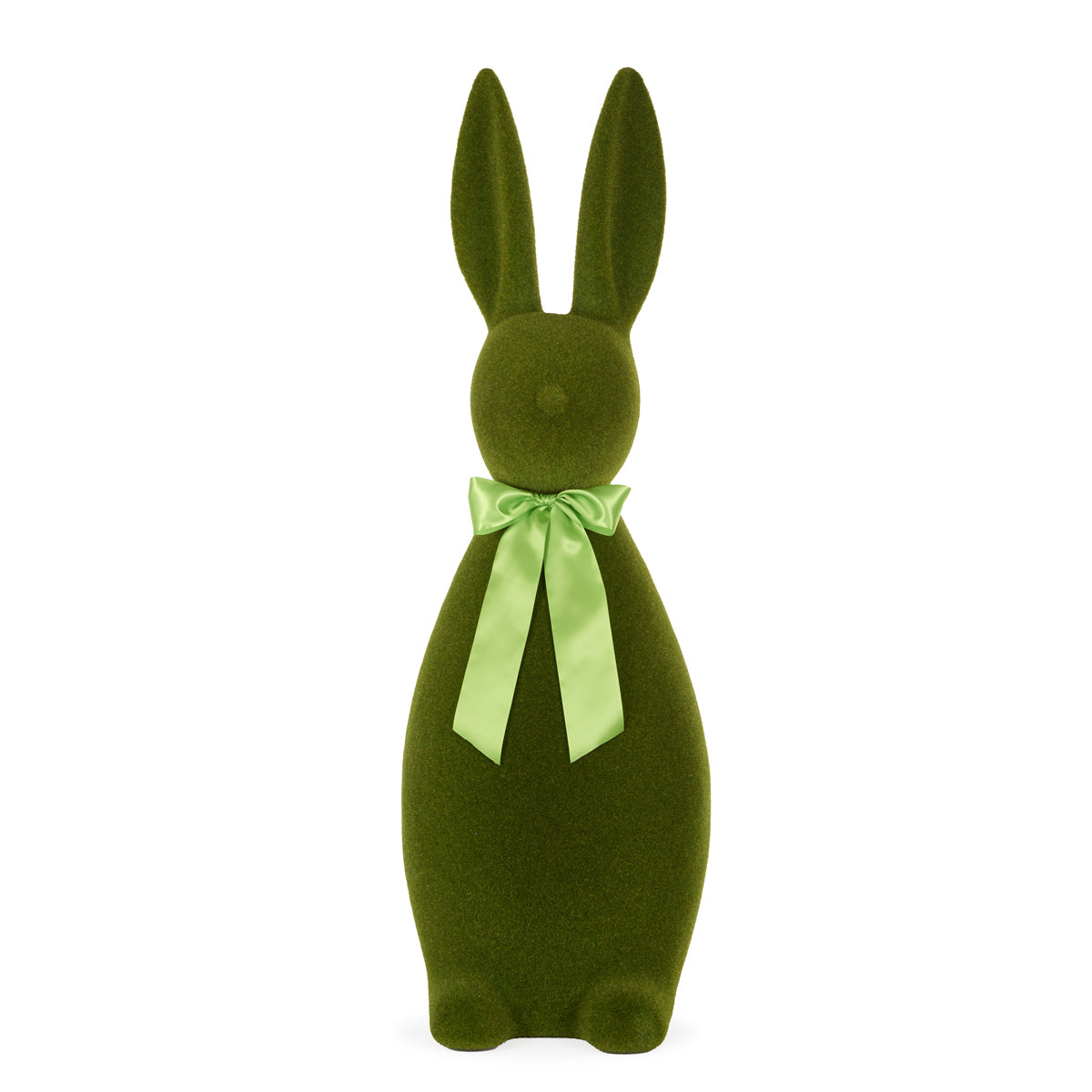 130 CM DELUXE FLOCKED RABBIT WITH BOW GREEN – Holly & Ivy