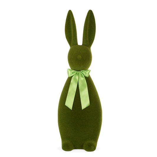 130 CM DELUXE FLOCKED RABBIT WITH BOW GREEN