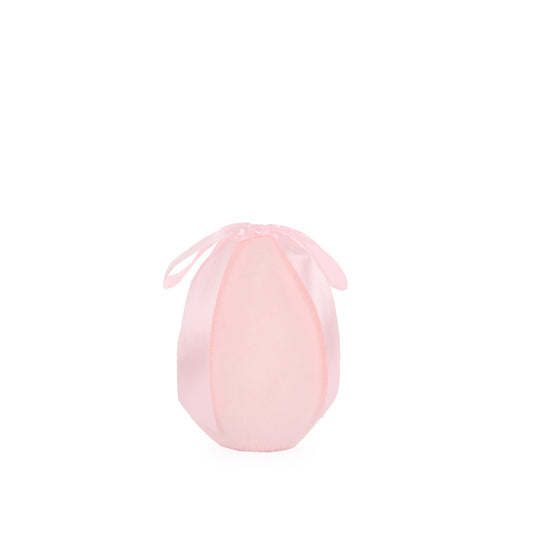 MINI FLOCKED EGG WITH BOW PINK