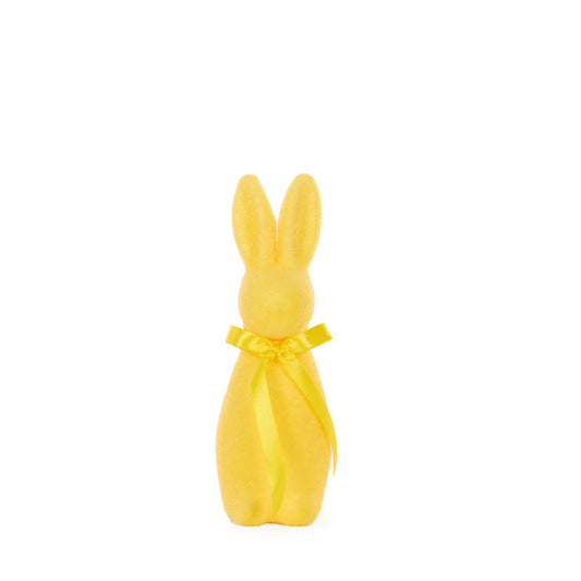 MINI FLOCKED RABBIT WITH BOW LEMON