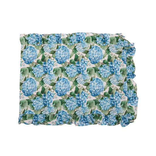 BLUE HYDRANGEA COTTON TABLE RUNNER