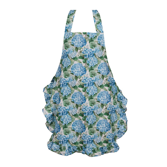 BLUE HYDRANGEA COTTON APRON