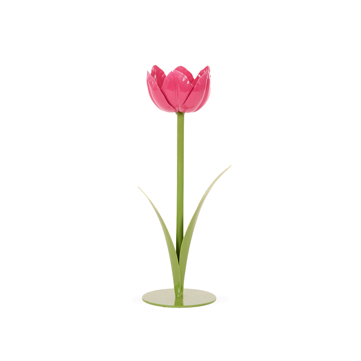 25 CM PINK TULIP CANDLE HOLDER