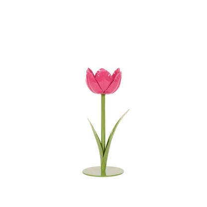 20 CM PINK TULIP CANDLE HOLDER