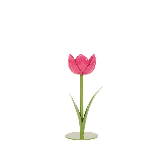 20 CM PINK TULIP CANDLE HOLDER