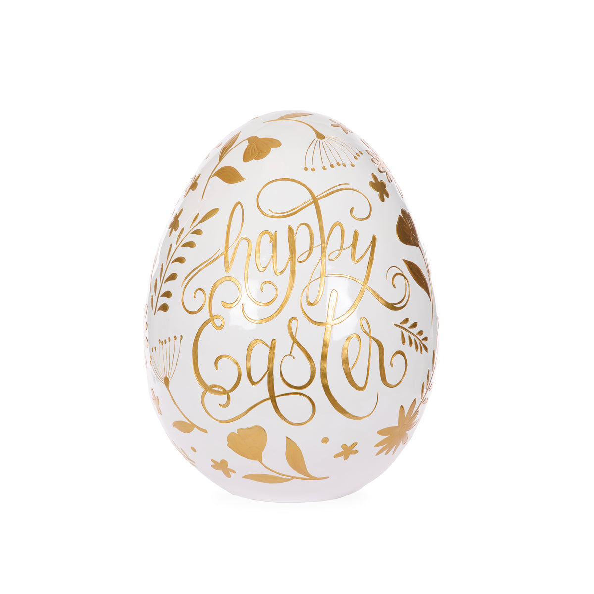WHITE AND GOLD HAPPY EASTER EGG