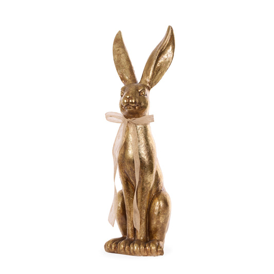 80 CM GILDED HARE WITH BOW