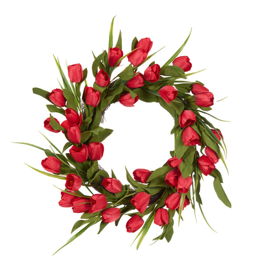 LUXE RED TULIP WREATH