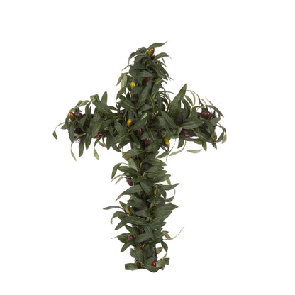 LUXE OLIVE FOLIAGE CROSS