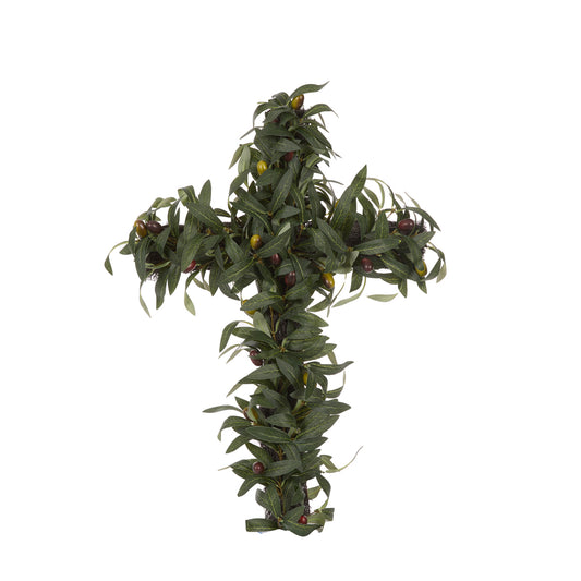 LUXE OLIVE FOLIAGE CROSS