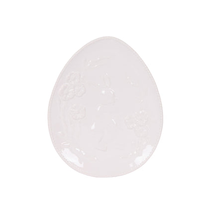 WHITE BUNNY BLOSSOM EGG PLATE