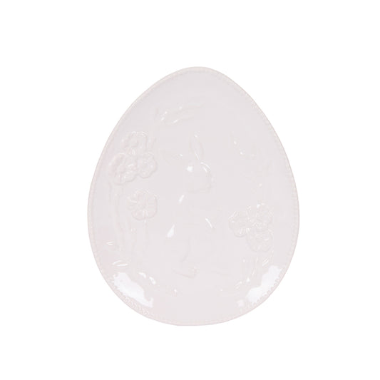 WHITE BUNNY BLOSSOM EGG PLATE