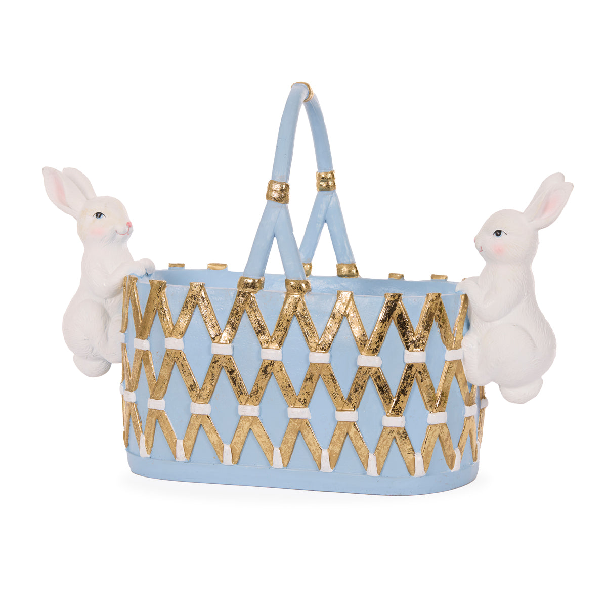 BLUE & GOLD BUNNIES BASKET