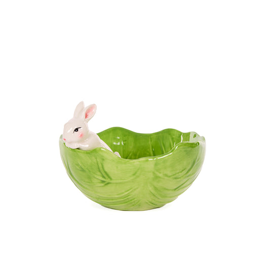 GREEN CABBAGE BOWL WITH BUNNY