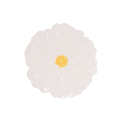 WHITE ZINNIA PLATE