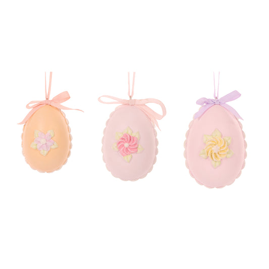 SET OF 3 SUGARED ROSETTES EGGS