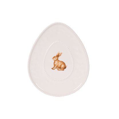 VINTAGE CROUCHING RABBIT EGG PLATE