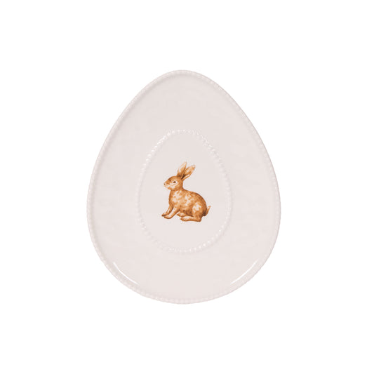 VINTAGE CROUCHING RABBIT EGG PLATE
