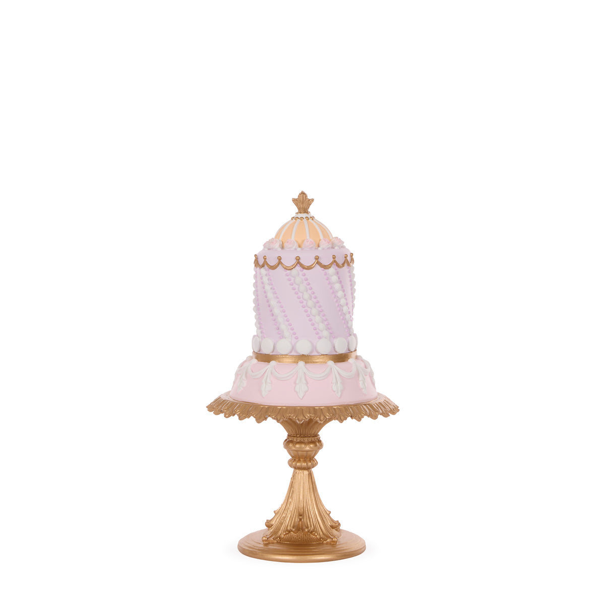 INTRICATE PIPED PASTEL CAKE ON PEDESTAL