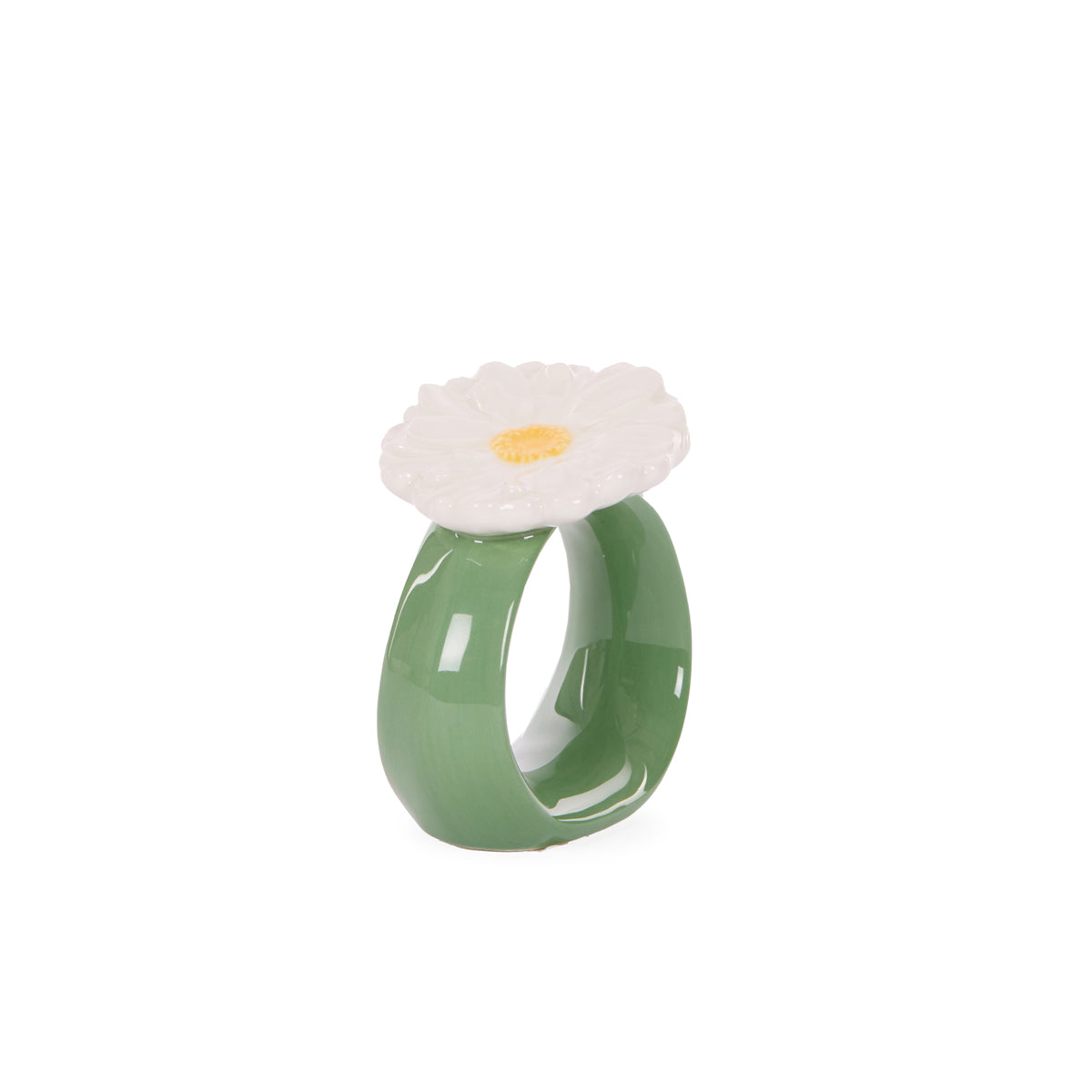 WHITE ZINNIA NAPKIN RING