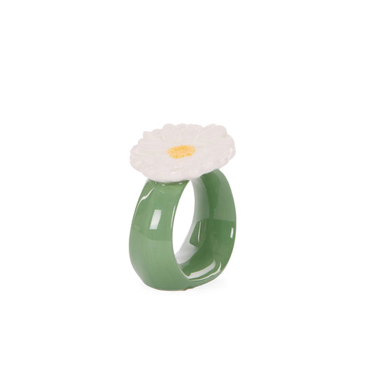 WHITE ZINNIA NAPKIN RING