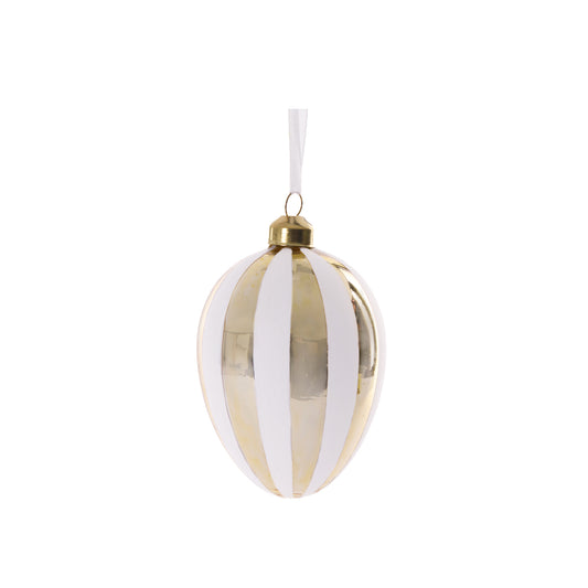 LUXE GLASS GOLD STRIPED EGG HANGING
