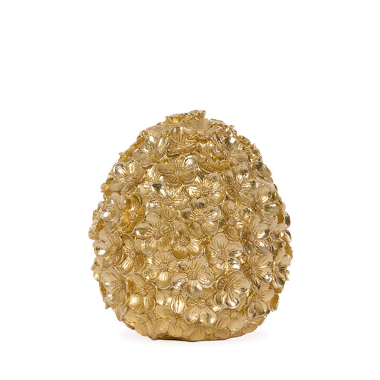 21 CM GOLD FLORAL BLOSSOM EGG