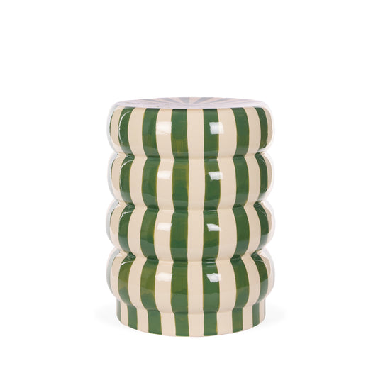 STRIPED GREEN SIDE STOOL