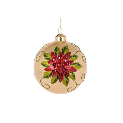 ELABORATE SEQUIN POINSETTIA BAUBLE