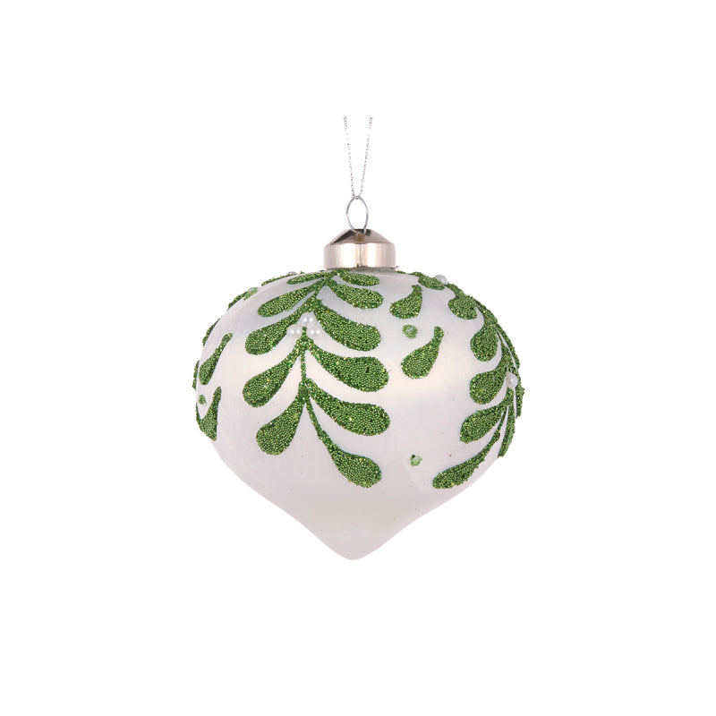 BEADED MISTLETOE ONION BAUBLE