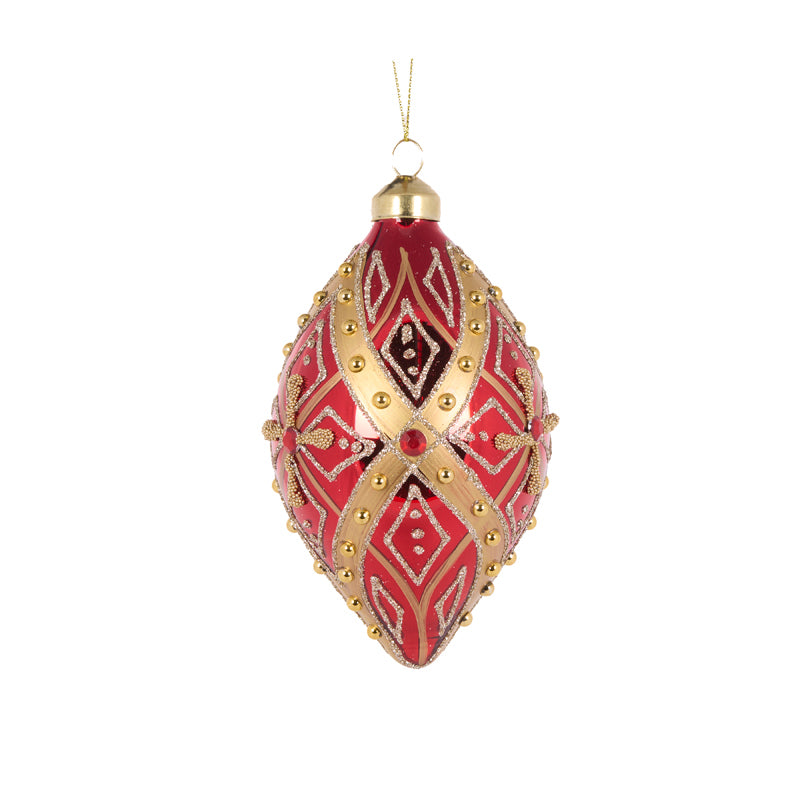 RED REGAL DROP BAUBLE