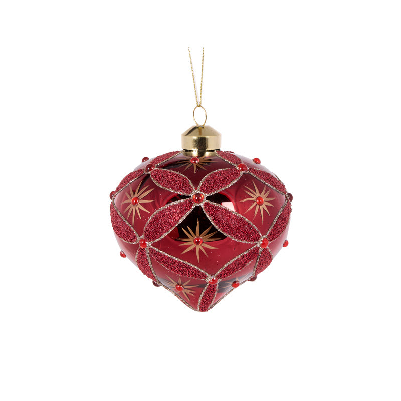 ELABORATE BURGUNDY TWINKLE ONION BAUBLE
