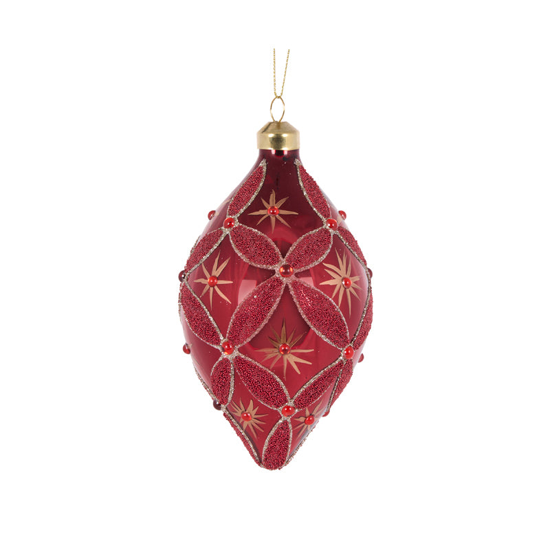 ELABORATE BURGUNDY TWINKLE DROP BAUBLE