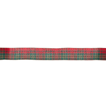 6.3 CM RED AND GREEN VELVET TARTAN RIBBON