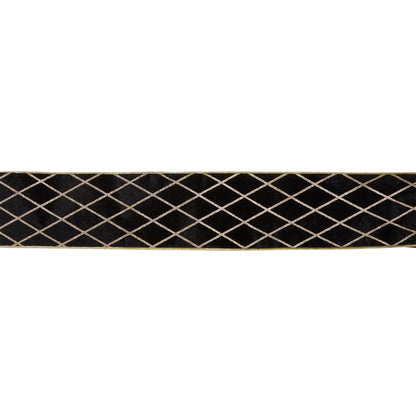 10 CM BLACK DIAMOND LATTICE VELVET RIBBON