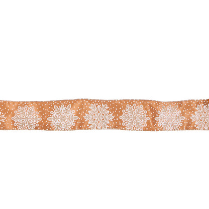 6.3 CM GINGERBREAD SNOWFLAKE VELVET RIBBON