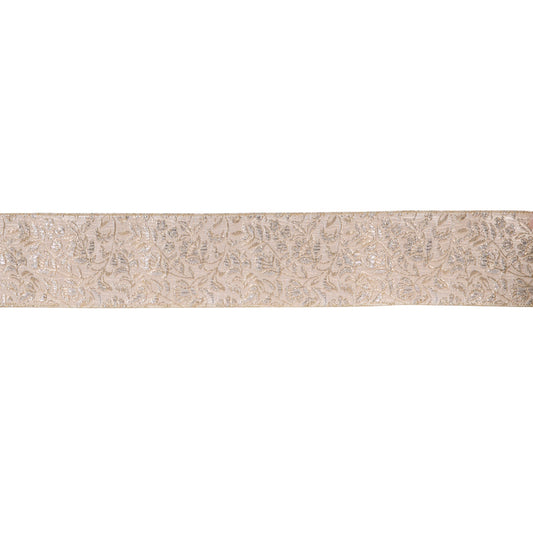 10 CM DUSTY PINK AND CHAMPAGNE FLORAL VELVET RIBBON