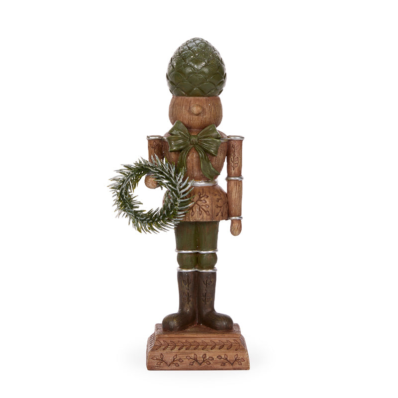 PINECONE NUTCRACKER WITH WREATH