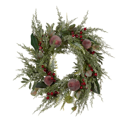 63 CM PARTRIDGE PEAR WREATH