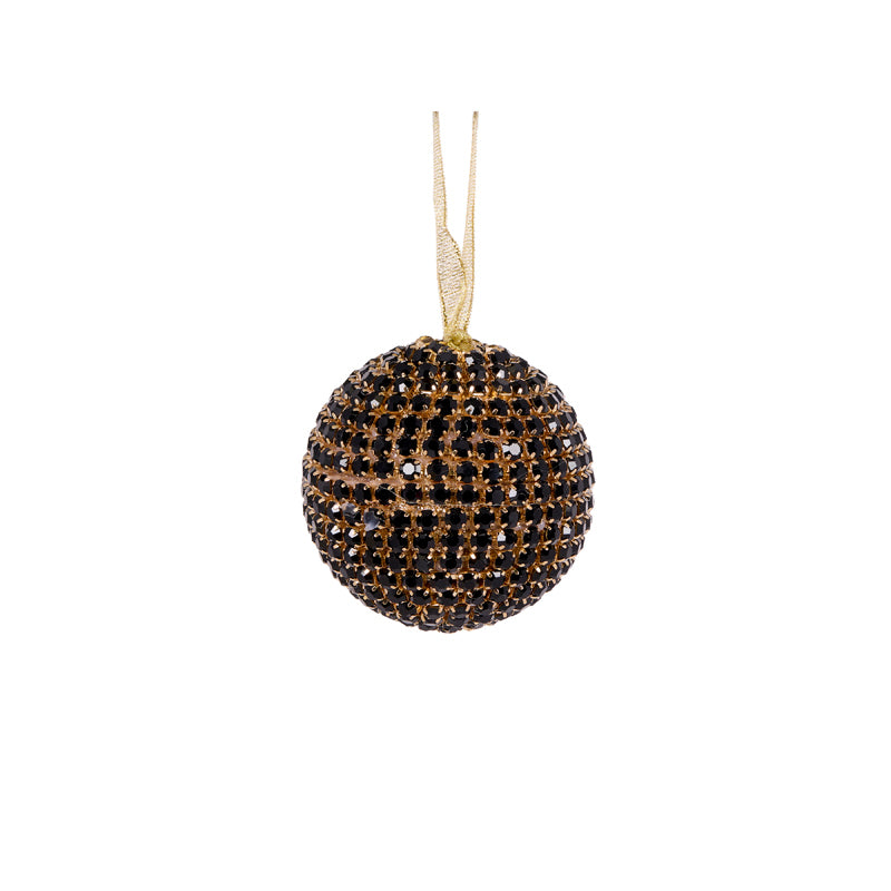 7 CM BLACK CRYSTAL BAUBLE